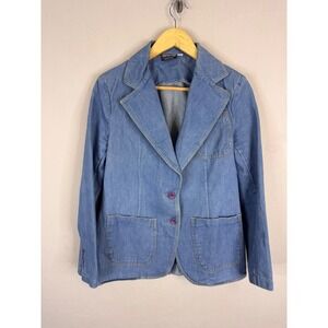 Pentimento‎ Vintage Denim Blazer Modern Women S Cotton Jacket Western 80s